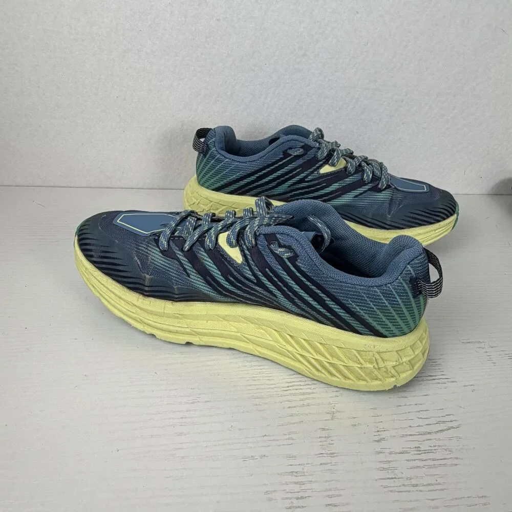 Hoka One One Womens 6.5 Speedgoat 4 Blue Trail Running Shoes Vibram